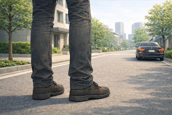 調査をしている探偵の後ろ姿