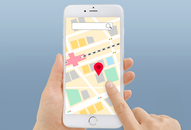 スマホで開くマップアプリ。