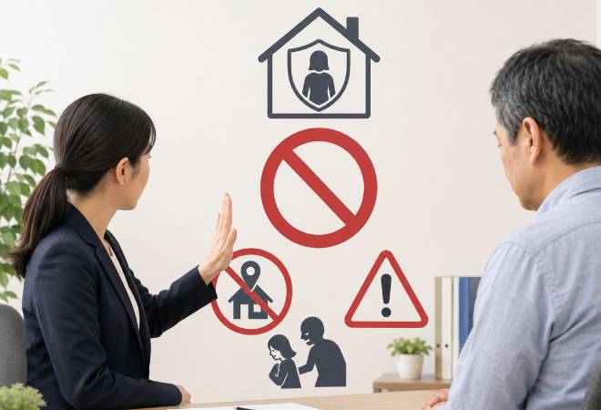 DV加害目的・避難先特定につながる相談。