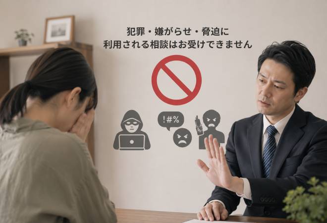 犯罪・嫌がらせ・脅迫に利用される相談。