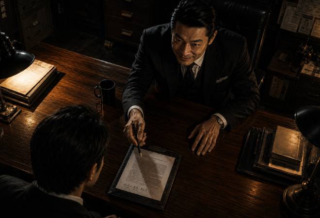 悪い探偵業社の営業マンのイメージ。