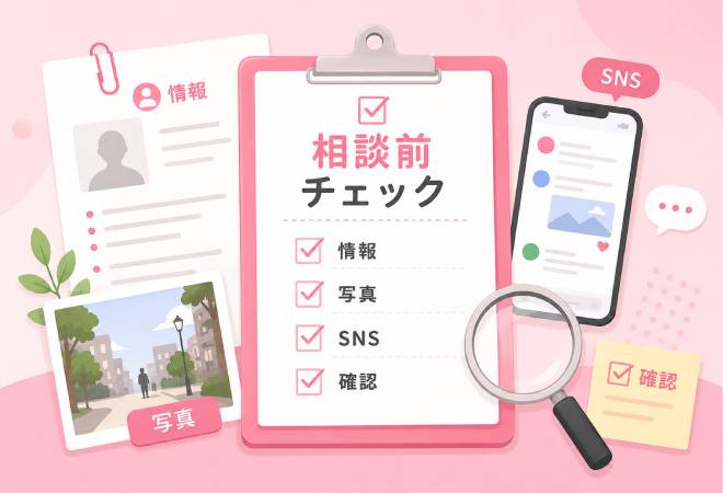 探偵依頼前に準備する情報のチェックリスト。