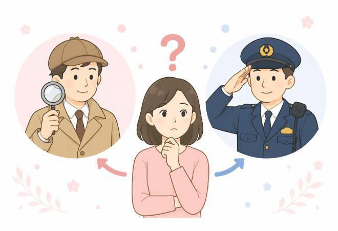 探偵と警察どちらに相談するか迷っている相談者。
